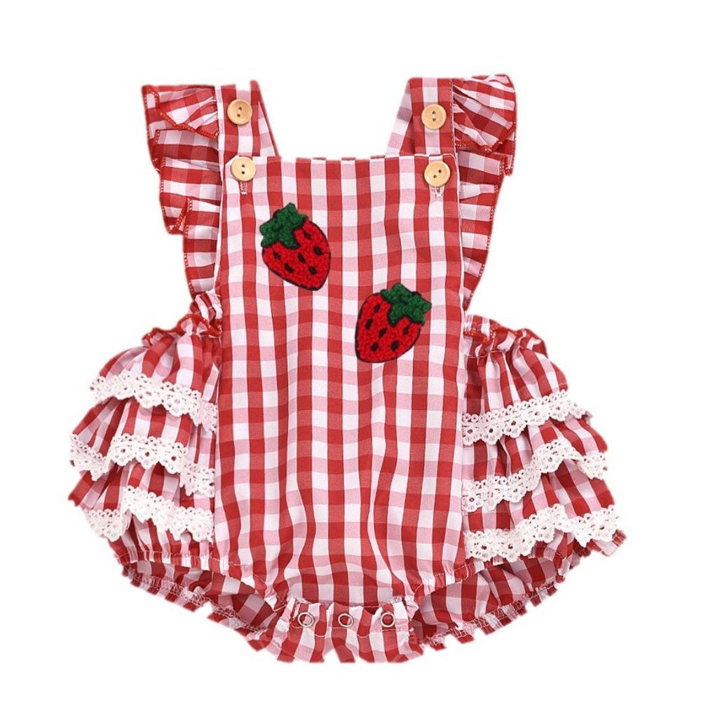 Strawberry Outfit Birthday Dress Romper First Birthday Sweet one berry clothes